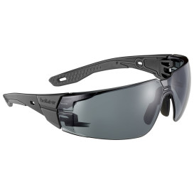 Bolle RUSPMN20U Rush + 2.0 Safety Glasses - Black Temples - Smoke CSP Platinum Anti-Fog Lens