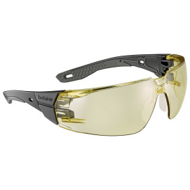 Bolle RUSPMN20U Rush + 2.0 Safety Glasses - Black Temples - Amber CSP Platinum Anti-Fog Lens