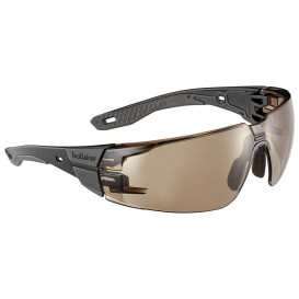 Bolle RUSPMN20U Rush + 2.0 Safety Glasses - Black Temples - Bronze CSP Platinum Anti-Fog Lens