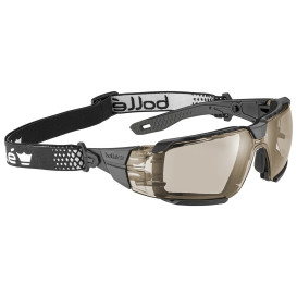 Bolle RUSXMN30U Rush + 2.0 XP Safety Glasses/Goggles - Smoke/Black Temples - Copper CSP Platinum Anti-Fog Lens
