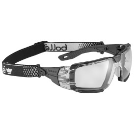 Bolle RUSXN10U Rush + 2.0 XP Safety Glasses/Goggles - Clear/Black Temples - Clear CSP Platinum Anti-Fog Lens
