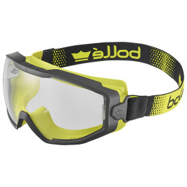 Bolle SPECN12W Spectrum Safety Goggles - Vented Black/Yellow Frame - Clear Platinum Lite Anti-Fog Lens