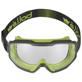 Bolle SPECTN15W Spectrum Safety Goggles - Sealed Black/Lime Frame with Foam - Clear CSP Platinum Anti-Fog Lens