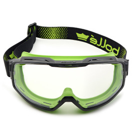 Bolle UNIVGN11W Universal Safety Goggle - Black/Lime Sealed Frame - Clear CSP Platinum Anti-Fog Lens