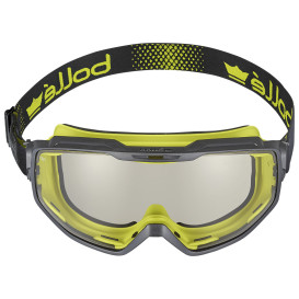 Bolle UNIVGN30W Universal Safety Goggle - Black/Lime Vented with Foam Frame - Brown CSP Platinum Anti-Fog Lens