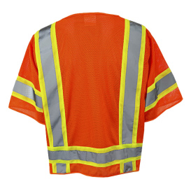 C2V X-Crash 8V73O3H Type R Class 3 Solid Front Mesh Back Safety Vest - Orange