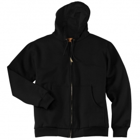 CornerStone CS620 Heavyweight Full-Zip Hooded Sweatshirt with Thermal Lining - Black