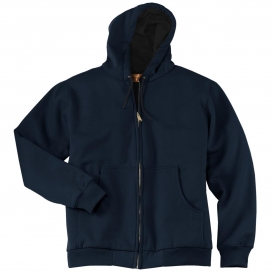 CornerStone CS620 Heavyweight Full-Zip Hooded Sweatshirt with Thermal Lining - Navy