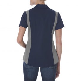 Dickies FS524 Women\'s Industrial Short Sleeve Color Block Shirt - Dark Navy/Smoke