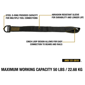 DEWALT DXDP813002 Tool Anchor Strap - 50 lbs. (22.6 kg)