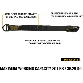 DEWALT DXDP813012 Tool Anchor Strap - 80 lbs (36.3 kg)