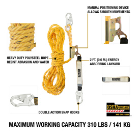 DEWALT DXFP210050 Vertical Lifeline w/ Rope Adjuster