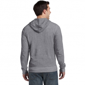District DT1100 Jersey Full-Zip Hoodie - Dark Heather Grey
