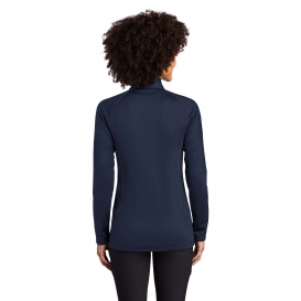 Eddie Bauer EB247 Ladies Smooth Fleece Base Layer Full-Zip - River Blue