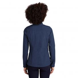 Eddie Bauer EB533 Ladies Shaded Crosshatch Soft Shell Jacket - Blue