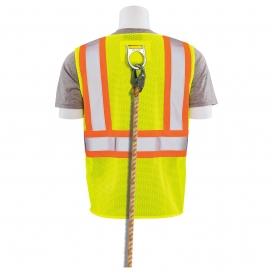 ERB by Delta Plus S381 Type R Class 2 Two-Tone Surveyor Safety Vest with D-Ring Slot - Yellow/Lime