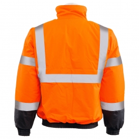 ERB W105 Type R Class 3 Black Bottom Safety Jacket - Orange/Black
