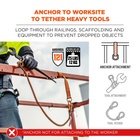 Ergodyne Squids 3174 Anchor Strap Belt Loop Attachment for Tool Tethering - 5lbs/2.3kg