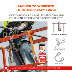 Ergodyne Squids 3177 Anchor Anchor Choke Strap for Tool Tethering - 60lbs/27kg