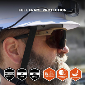 Ergodyne Aegir 55220 Safety Glasses - Matte Desert Frame - Enhanced Anti-Fog Bronze Lens