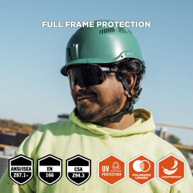 Ergodyne Aegir 55221 Safety Glasses - Matte Black Frame - Enhanced Anti-Fog Smoke Lens