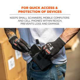 Ergodyne Squids 5544 Barcode Scanner Holster for Phone Size Mobile Computers - Belt Clip + Loops - Large