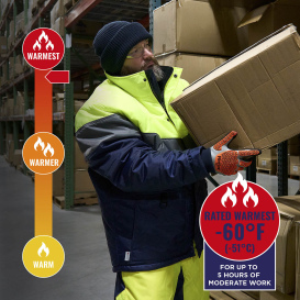 Ergodyne N-Ferno 6464 Insulated Freezer Jacket with AmpliFIRE Heat Reflective Lining - Navy