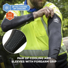 Ergodyne Chill-Its 6691 Cooling Arm Sleeves with Box Handling Grip