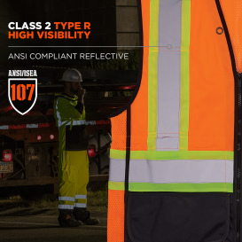 Ergodyne GloWear 8251HDZBK Type R Class 2 Two-Tone Hi-vis Safety Vest - Orange