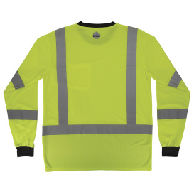 Ergodyne GloWear 8369BK Type R Class 3 Essential Black Bottom Long Sleeve T-Shirt - Lime