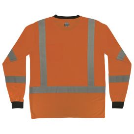 Ergodyne GloWear 8369BK Type R Class 3 Essential Black Bottom Long Sleeve T-Shirt - Orange