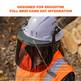 Ergodyne Skullerz 8995 Hard Hat Face Shield with Adapter for Full Brim - Smoke