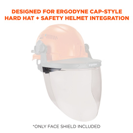 Ergodyne Skullerz 8997 Face Shield Replacement for Cap Style Hard Hat - Clear