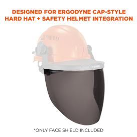 Ergodyne Skullerz 8997 Face Shield Replacement for Cap Style Hard Hat - Smoke