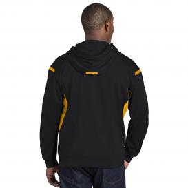 Sport-Tek F246 Tech Fleece Hooded Sweatshirt - Black/Gold