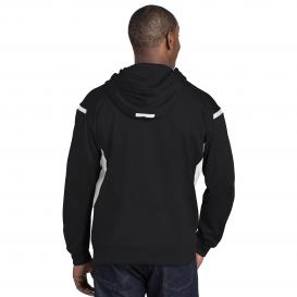 Sport-Tek F246 Tech Fleece Hooded Sweatshirt - Black/White