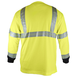 Full Source FS3LSTBS Type R Class 3 Black Bottom Long Sleeve Safety Shirt - Yellow/Lime