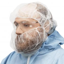 Global Glove NW-PPBR18 FrogWear Polypropylene Disposable Beard Covers - White