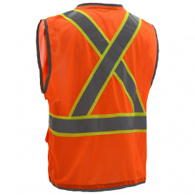 GSS Safety 1602 Type R Class 2 Hype-Lite Surveyor X-Back Safety Vest - Orange