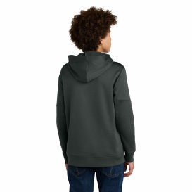 Sport-Tek YST255 Youth Sport-Wick Fleece United Pullover Hoodie - Iron Grey/White