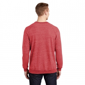 Jerzees 91M Snow Heather French Terry Raglan Crew - Red