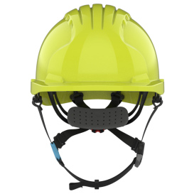 JSP Evolution EV6252SV Deluxe Vented Short Brim Safety Helmet - Wheel Ratchet Suspension - Hi-Vis Yellow
