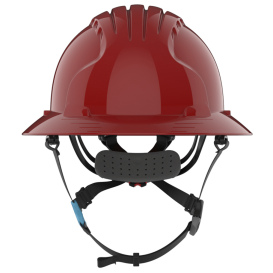 JSP Evolution 6262V Deluxe Full Brim Vented Safety Helmet - Wheel Ratchet Suspension - Red