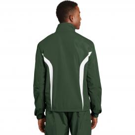 Sport-Tek JST60 Colorblock Raglan Jacket - Forest Green/White