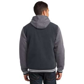 Sport-Tek JST82 Insulated Letterman Jacket - Graphite Grey/Vintage Heather