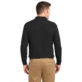 Port Authority K500LS Long Sleeve Silk Touch Polo - Black | Full Source