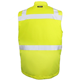 Kishigo IN400 Type R Class 2 Insulated Black Bottom Safety Vest - Yellow/Lime
