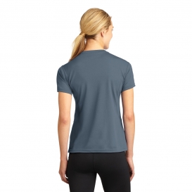 Sport-Tek L468V Dri-Mesh Ladies V-Neck T-Shirt - Steel