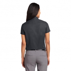Port Authority L508 Ladies Short Sleeve Easy Care Shirt - Classic Navy/Light Stone