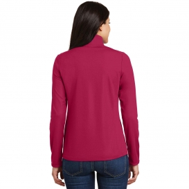 Port Authority L806 Ladies Pinpoint Mesh 1/2-Zip Pullover - Dark Fuchsia